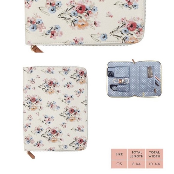 Matilda Jane On The Go Vegan Floral Zip Tablet Tech Organizer Travel Case - Picture 3 of 4